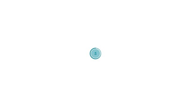 Animated circular countdown timer with numbers on white background