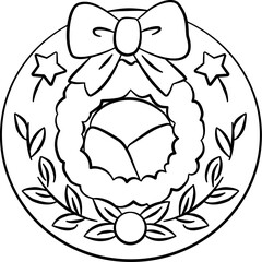 Christmas wreath sushi maki roll handdrawn line art food © BlackGroundMeYou 