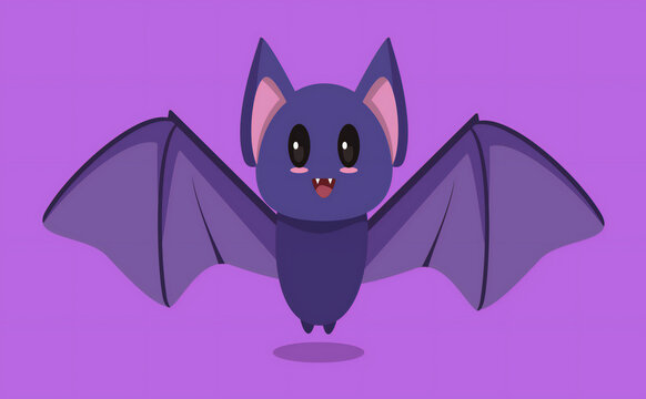 Cute Hanging Bat Halloween Clipart Vector
