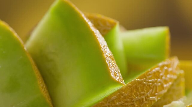 Melon close up, man cutting Watercolor of a whole melon and slice, summer juicy fruit
