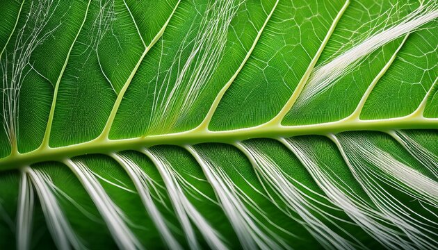A Macro Photo Of A Green Leaf With White Hairs The Photo Can Be Used As A Fresh Marmer Like Background