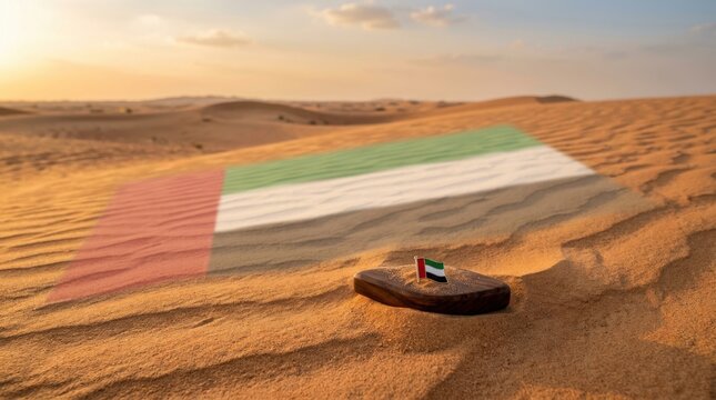 Stunning aerial view of the united arab emirates flag displayed proudly during uae national day celebrations