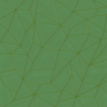 Geometric abstract polygon pattern with irregular tessellation on green background