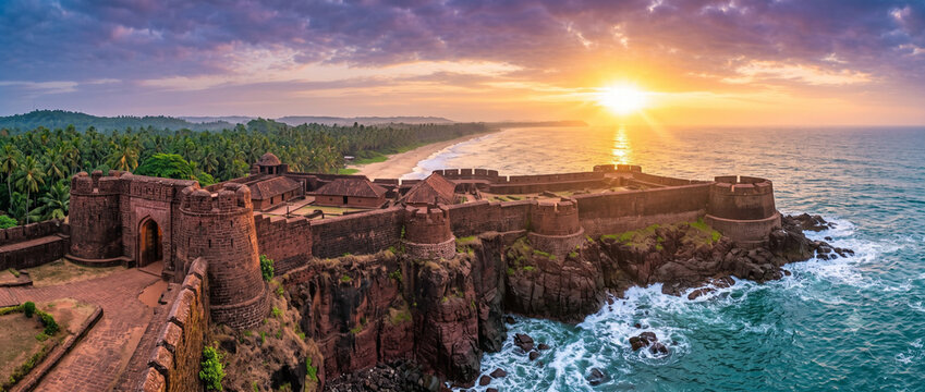 Majestic Bekal Fort overlooking the Arabian Sea featuring massive laterite fortifications, breathtaking coastal landscapes and timeless heritage in Kasaragod Kerala India