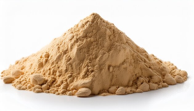 Heap Of Maca Powder Isolated On White Background