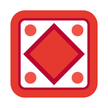 Red diamond and circles icon
