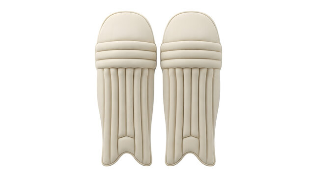 Pair of professional cricket batting leg pads isolated on transparent background