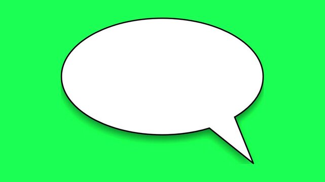 Blank white speech bubble on a bright green background
