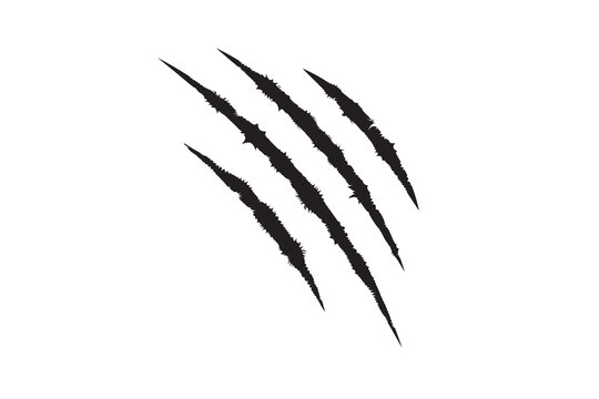 Claw scratch marks with ripped slash effect isolated on transparent style background for gaming, horror, action, and creative graphic design projects. Sharp distressed cuts create dramatic impact. 
