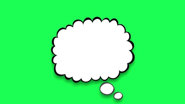 Blank comic book thought bubble on a green background