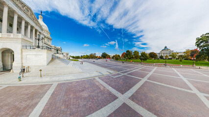 Expansive Capitol Grounds With United States Capitol West Front Washington DC Under Blue Sky © kosoff