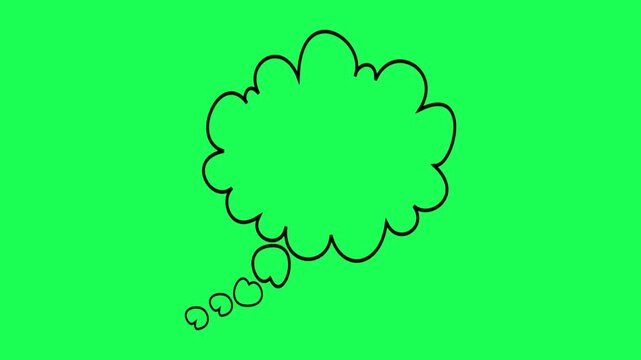 Blank comic book thought bubble on a green background