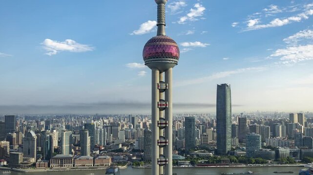 Shanghai city skyline from a high vantage point 