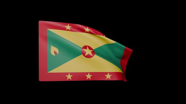 Grenada national flag waving in the wind