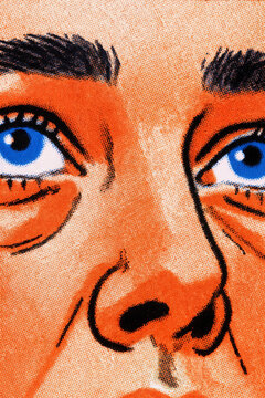 portrait: closeup with benday dots