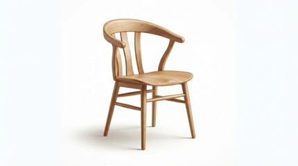 Fototapeta premium Wooden chair design in simple style against a light background with smooth lines and natural finish showcasing craftsmanship and functionality