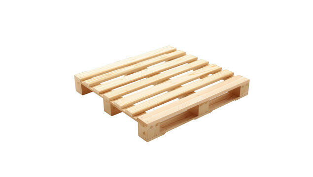 Empty wooden shipping pallet isolated on black background, for industrial logistics, and warehouse storage solutions isolated on a transparent background