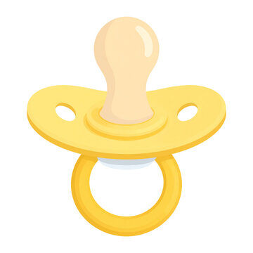 Yelow Baby Pacifier vector PNG Transparent