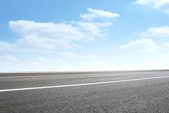 Spotlight concrete on the floor. blue sky with clouds background