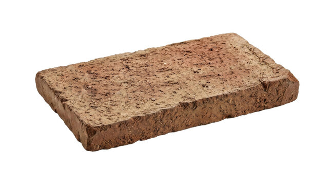 Single rustic brick with textured surface on black background
