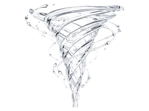 Dramatic illustration of a swirling vortex or tornado against a black background