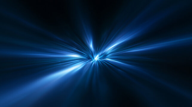 Abstract Blue Energy Burst with Radiating Light Rays