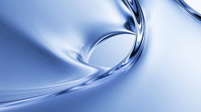 Abstract Blue Metallic Fluid Wave Background