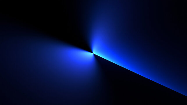Abstract Blue Glowing Light Ray on Dark Background
