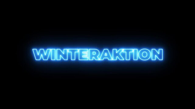 text animation title WINTERAKTION transparent background. Winteraktion. Logo Intro.4k motion graphics video