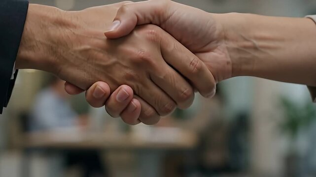 Close-up of Business Professionals Shaking Hands to Seal a Deal