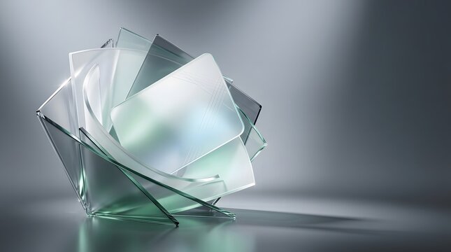 Elegant Frosted Glass Card Mockup in Abstract Transparent Display