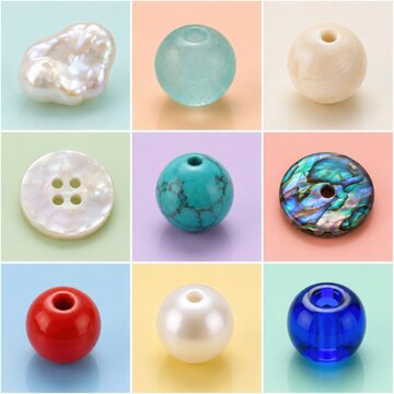 Jewellery Materials With Pearl, Shell, and Glass Beads