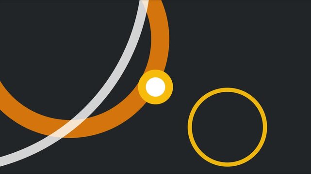 Abstract motion with rotating geometric circles and pulsing orbs animation 4k motion geometric background