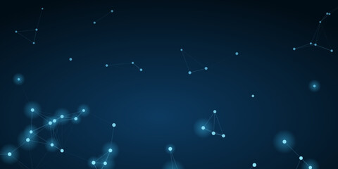 A stylized illustration of constellations shimmering against a deep blue cosmic backdrop, representing the vastness and mystery of the universe and the interconnectedness of celestial bodies. © QUALITY BOOST