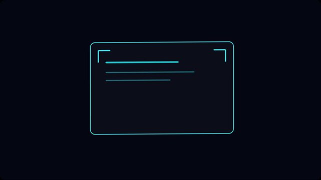 Digital identity verification hud interface with verified status badge and glowing data lines animation 4k