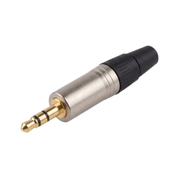 Professional 3.5mm TRS audio connector with gold-plated tip for high-quality sound transmission