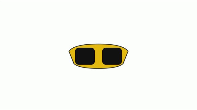 Minimalist animated digital binoculars with targeting reticle overlay for ui and tech interface animation 4k
