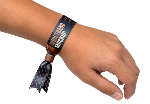 Event Wristband Worn Wrist Studio Mockup