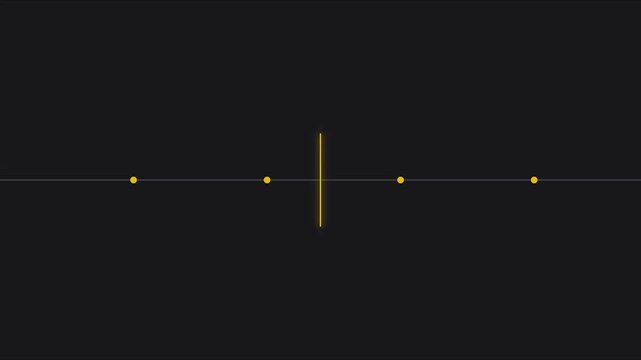 Minimalist hud interface loading bar animation with pulsing yellow indicator and tech data line 4k