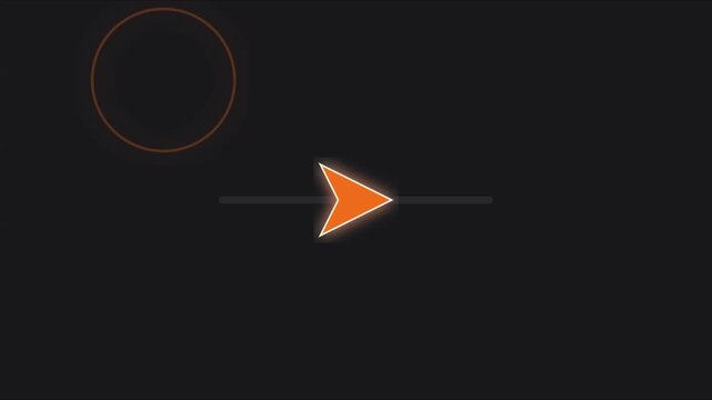 Minimalist orange arrow cursor animation on dark 4k background, for user interface, and digital navigation projects