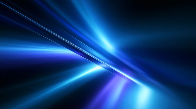 Abstract Glowing Blue Light Rays Technology Background