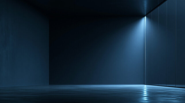 Minimalist Dark Room Interior with Beam of Light