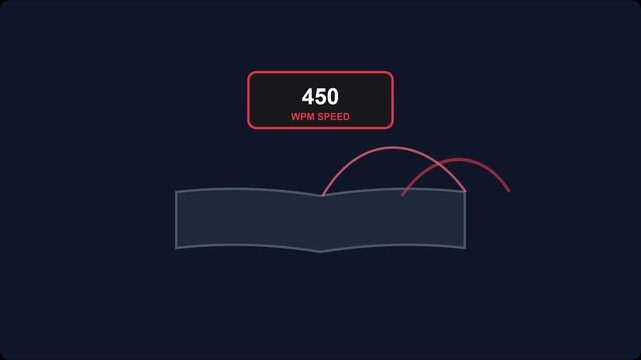 450 wpm speed reading test interface with dynamic text animation and progress tracking for educational software and literacy training 4k