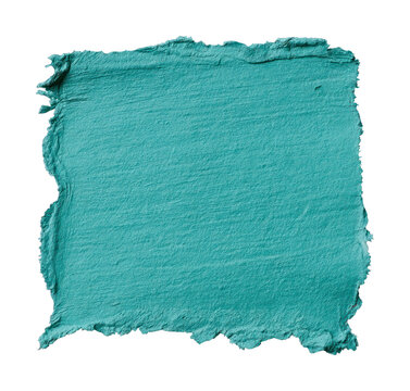 Teal paint smear PNG with a transparent background, textured edges.