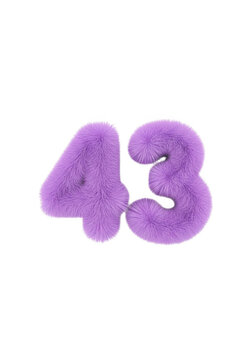 Purple fluffy number forty three digits