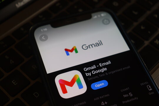 Gmail App official mobile electronic mail client and digital communication platform corporate brand identity. This software provides secure message management tools for global users.