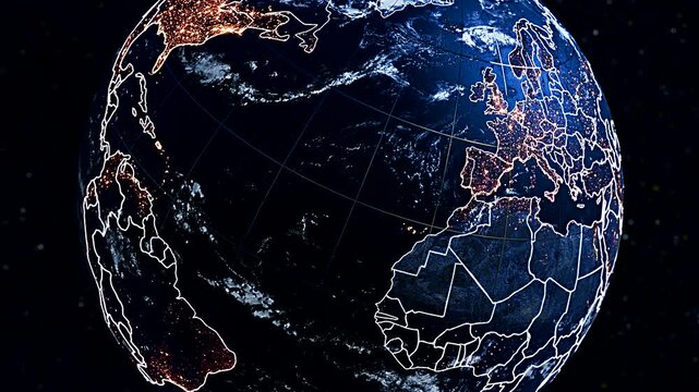 3D Satellite Globe Visualization Focusing on Switzerland and European Alps Widescreen