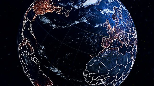 Dynamic 3D Planet Earth Flyby Highlighting Germany and European Union Widescreen