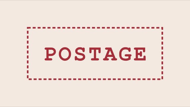 Postage stamp with dashed border for mail and delivery concepts animation 4k shipping