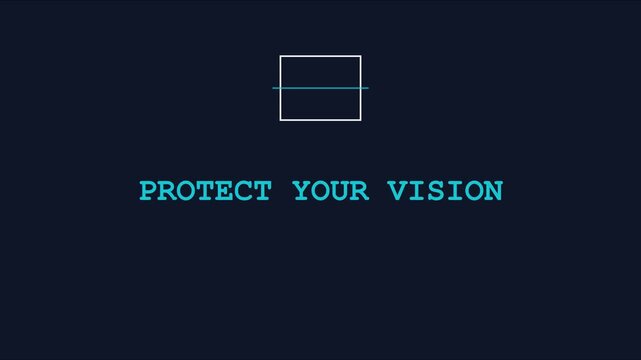 Protect your vision minimalist motion animation with laptop and typography for business and technology concepts 4k